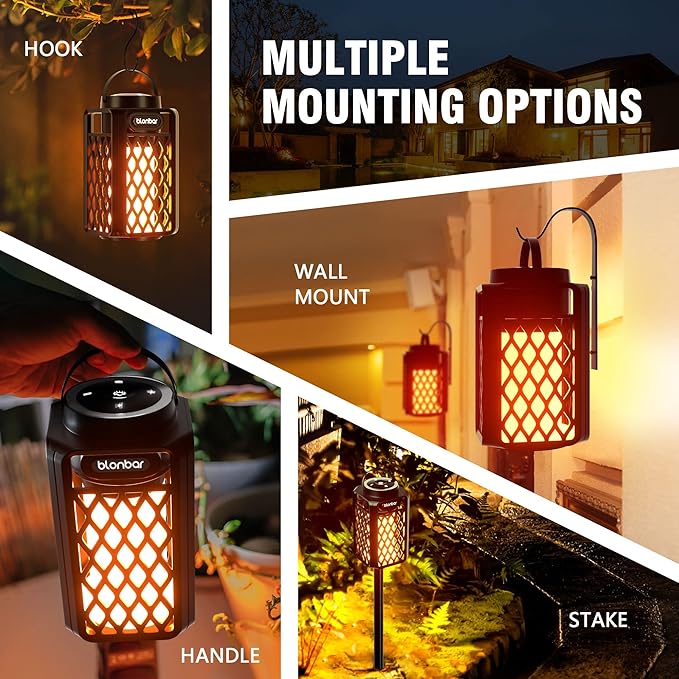 Outdoor Speakers Bluetooth Waterproof Patio with Torch Atmosphere, Portable Wireless Stereo Speaker for Porch Home Decor Gifts for Men Women Couples Dads Moms
