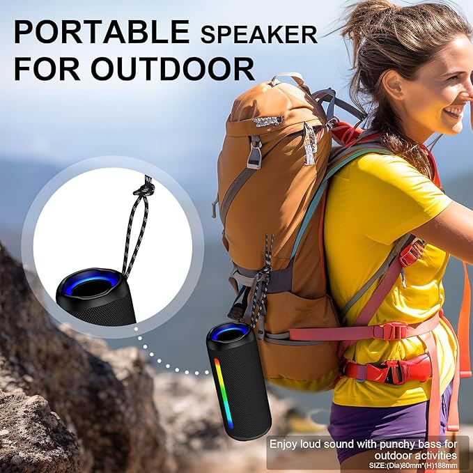 VIFIGEN Wireless Bluetooth Speaker, Loud Stereo Sound Portable Speaker,Bluetooth 5.3,IPX5 Waterproof Mini Speaker,30H Playtime,TWS Pairing for Outdoor,Home,Party,Beach,Summer Gadgets,Birthday Gift