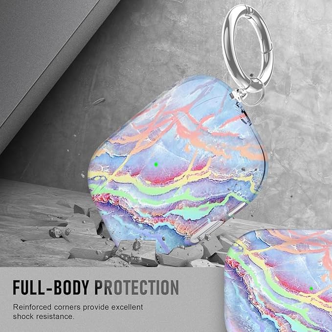 for AirPods Pro 3 Case (2025) with Cleaner Kit, Cute Soft Silicone Cover Compatible AirPods Pro 3rd Genera case with Keychain for Women Men with Keychain for Airpod Pro case(2025) Colorful Marble