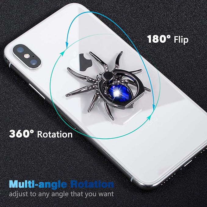 Allengel Phone Ring Holder Grip, Animal 360 Rotation Diamond Metal Finger Ring Grip Kickstand for All Smartphone, Tablets and Case - Royal Blue