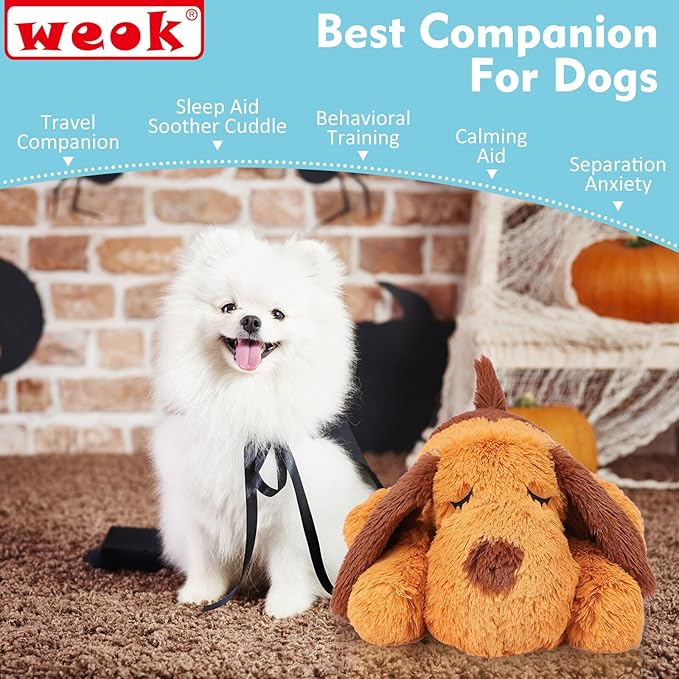 Heartbeat Puppy Toy, Comfort Cuddler Pillow, Dog Anxiety Relief Calming Aid,Heartbeat Stuffed Toy for Dogs,Puppy Heartbeat Toy Sleep Aid,Dog Heartbeat Toy for Pet