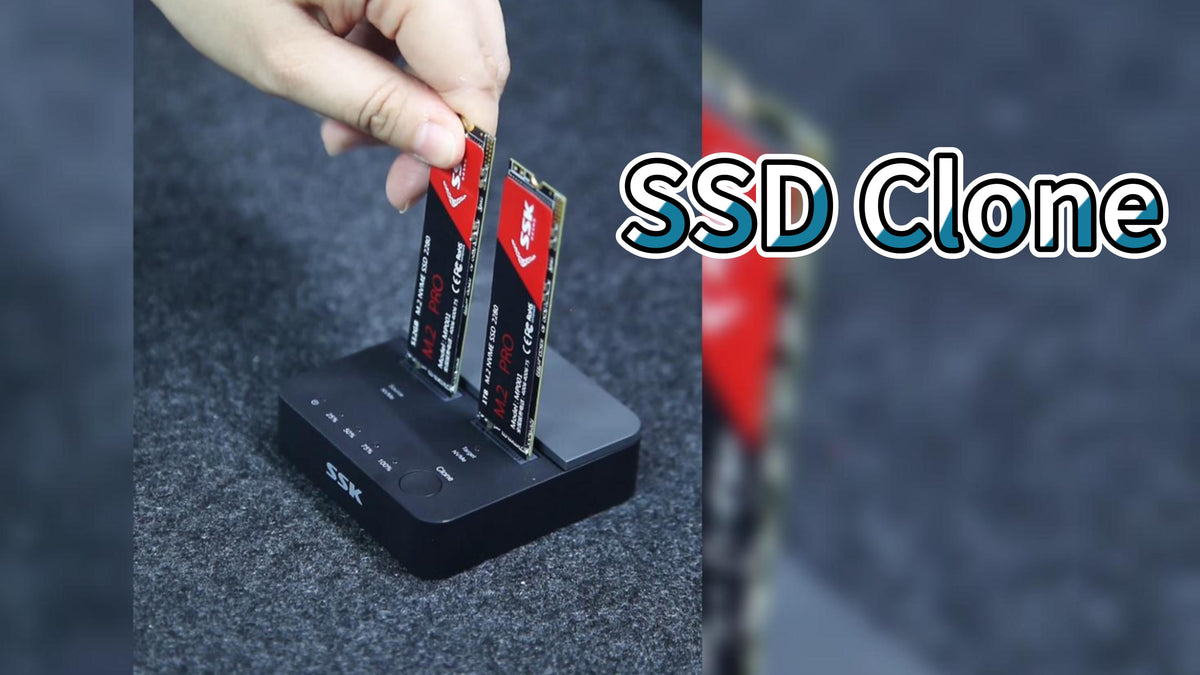 SSK M.2 SSD Cloner NVMe Duplicator Dual Bay Dock NVMe Enclosure Reader