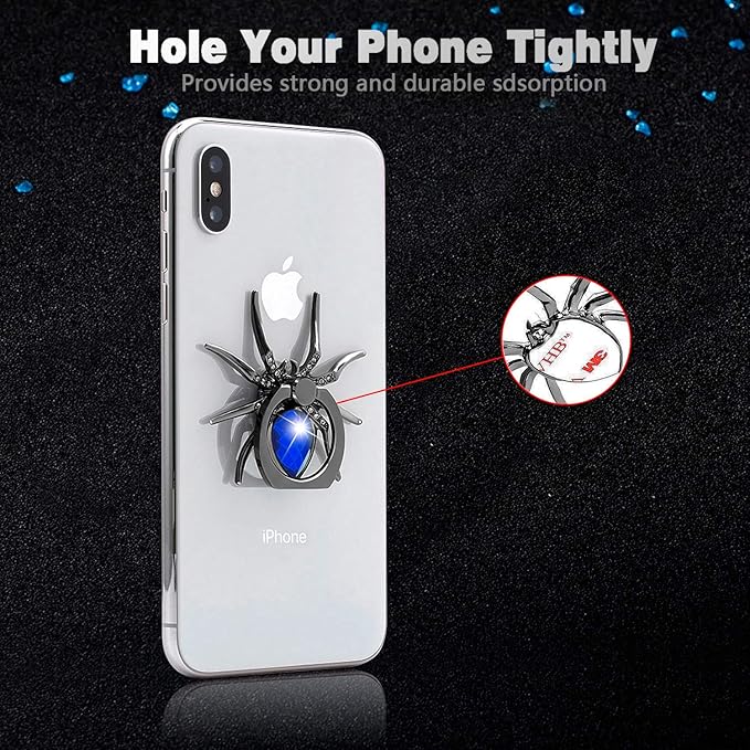 Allengel Phone Ring Holder Grip, Animal 360 Rotation Diamond Metal Finger Ring Grip Kickstand for All Smartphone, Tablets and Case - Royal Blue