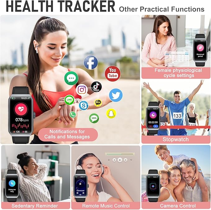 Fitness Tracker with 24/7 Heart Rate, Blood Oxygen, Sleep Tracker, Waterproof Fitness Watch, Activity Tracker with Step Tracker for Women Men