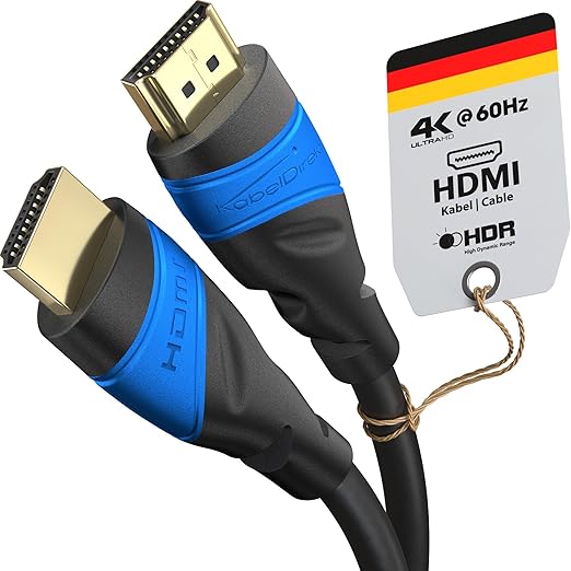 KabelDirekt 4K HDMI Cable – 33ft & Longer HDMI Cables (20ft–75ft) – German-Engineered HDMI Cord – Supports 4K@60Hz, UHD, HDR, ARC, Ethernet – HDMI Cable for HDTV, PC, PS5, Xbox, Switch