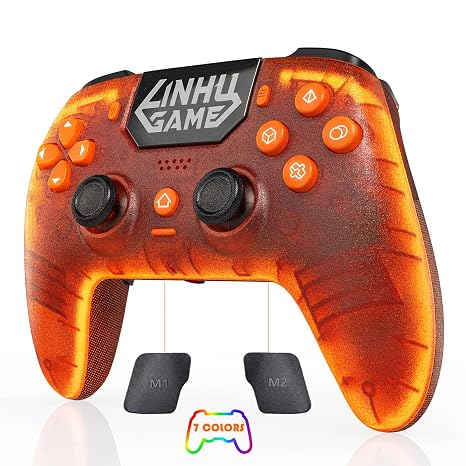 citnh Wireless Controller for PS5/Slim/Pro/PC-Transparent Orange