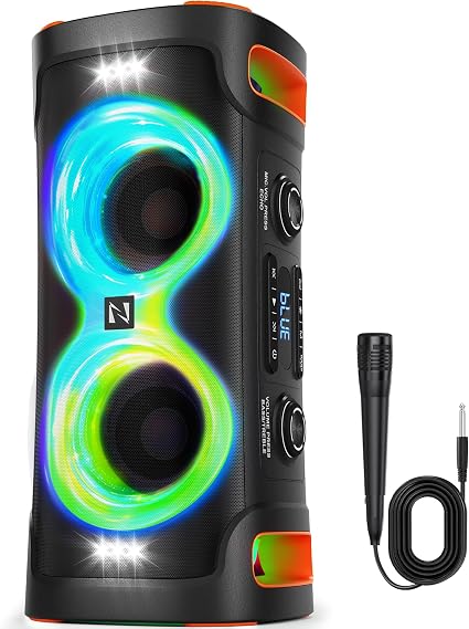 Bluetooth Speaker 300W Peak with 1 Microphone, Portable Wireless Subwoofer