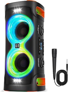 Bluetooth Speaker 300W Peak with 1 Microphone, Portable Wireless Subwoofer