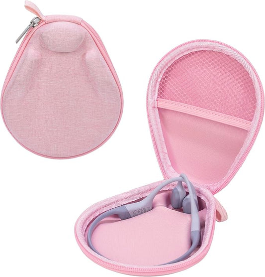 Ginsco Universal Bone Conduction Headphones Case Compatible with SHOKZ New OpenRun Pro 2/Pro 2 Mini/OpenRun/OpenSwim Open-Ear Sport Headphones, Compatible with CXK/BAICLUD/MRYTKY (Pink)