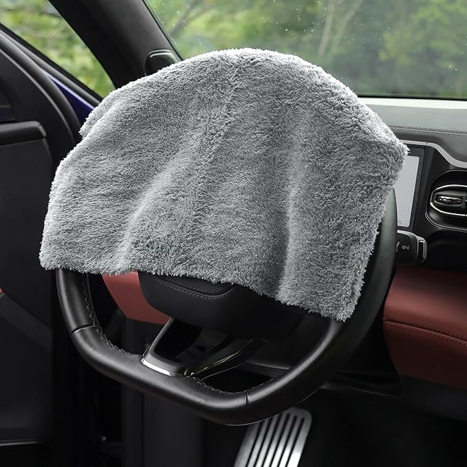 Microfiber Car Towels, 16" x 16" Upgraded 450gsm Ultra-Thick, Detailing Supplies for Car and Home Polishing Washing, Auto Interior/Exterior Rags|Grey 6-Pack
