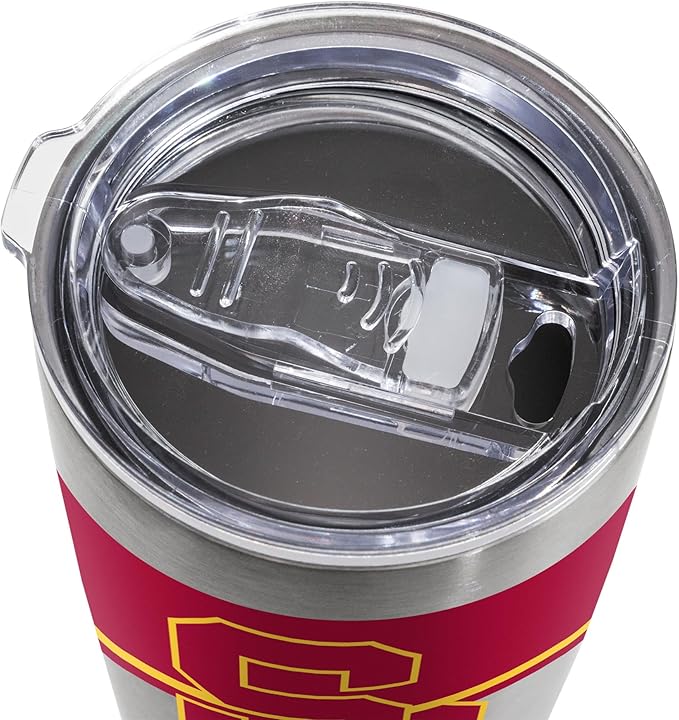 Rico Industries NCAA 20oz Stainless Steel Tumbler with Lid - Great For Coffee, Tea, Water or Cocktails