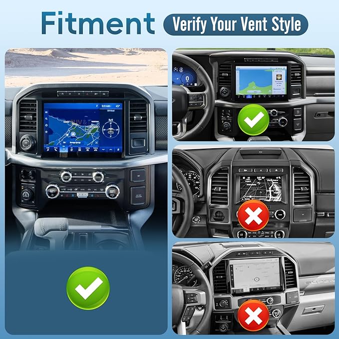 Car Vent Wireless Charger Magnetic Phone Mount Compatible with 2021-2025 Ford F-150, 2023-2025 Super Duty F250/F350/F450, Metal Phone Holder Cradles Bracket Stand for All Smartphones (No Socket Arm)