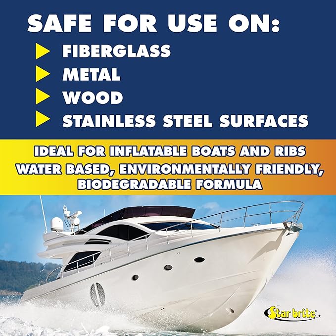 STAR BRITE Heavy Duty Boat Bottom Cleaner - Remove Tough Deposits, Scum Lines & Rust Stains Quickly & Easily from Boat Hull - Safe for Fiberglass, Wood, Iron & Painted Surface
