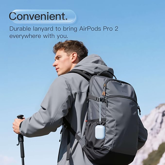 Case for AirPods Pro 2 Never-Sretch-Out DamonLight Shock-Proof Protective Semi Hard Silicone Case Compatible with Apple Airpods Pro 2nd Generation (Pale Blue)