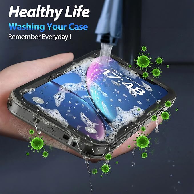 SPORTLINK for iPhone XR Waterproof Case, Waterproof Shockproof Snowproof with Built-in Screen Protector Slim Case for iPhone XR 2018 Release (6.1 inch) Black
