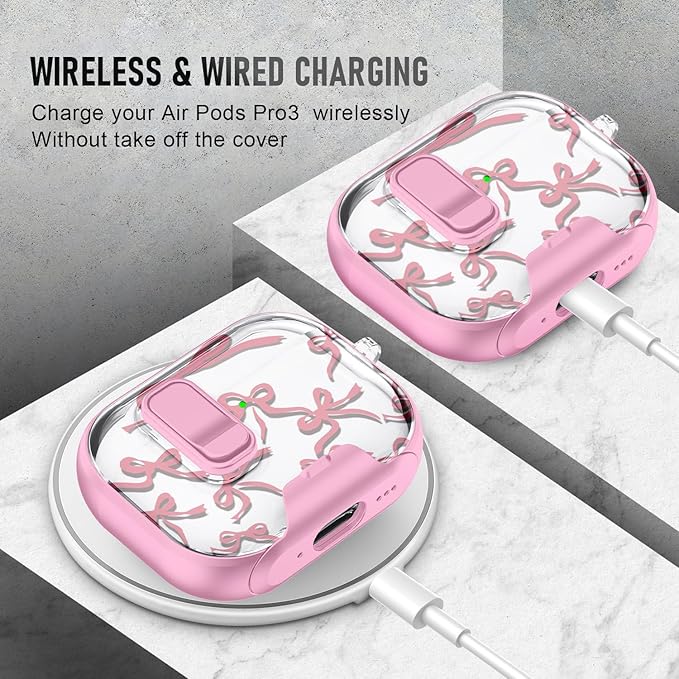 for AirPods Pro 3 Case (2025) with Phone Stand & Cleaner Kit, Cute Soft Silicone Cover for AirPods Pro 3rd Genera case with Keychain for Women Men with Keychain for Airpod Pro case(2025)