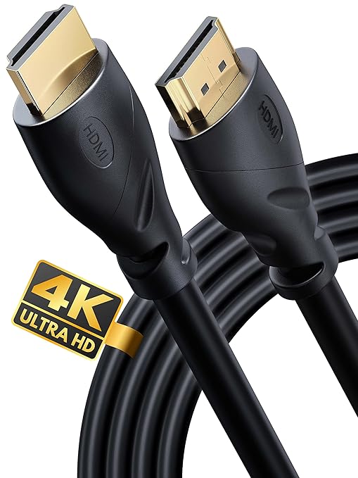 PowerBear 4K HDMI Cable 20 ft 1 Pack Long Hdmi Cable, Braided Nylon & Gold Connectors, 4K @ 60Hz, Ultra HD, 2K, 1080P, ARC & CL3 Rated | for Laptop, Monitor, PS5, PS4, Xbox One, Fire TV, & More
