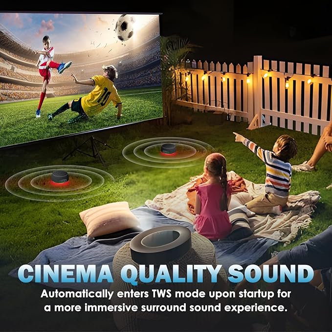 Bluetooth Speaker Set with Magnetic Base for Multi Room, TWS Stereo Sound with RGB Lights, 10H Playtime, Dual Bluetooth 5.4 Portable Wireless Speaker for TV,Home Theater, Outdoor, Meeting