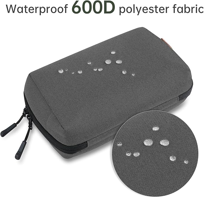 Electronic Organizer Travel Case Bag for Cables, Switch, SD card, Passport and More ??Ultimate Protection & Portability Waterproof (Grey)