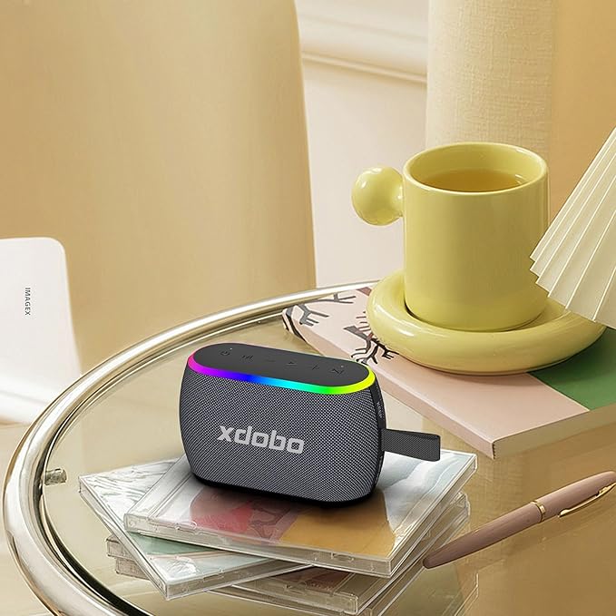 xdobo X8 II Mini Portable Bluetooth Speaker Small Bluetooth Speaker Waterproof IPX6 Computer Speakers Wireless with RGB Lights for Home/Outdoor/Party/Beach/Birthday Gift