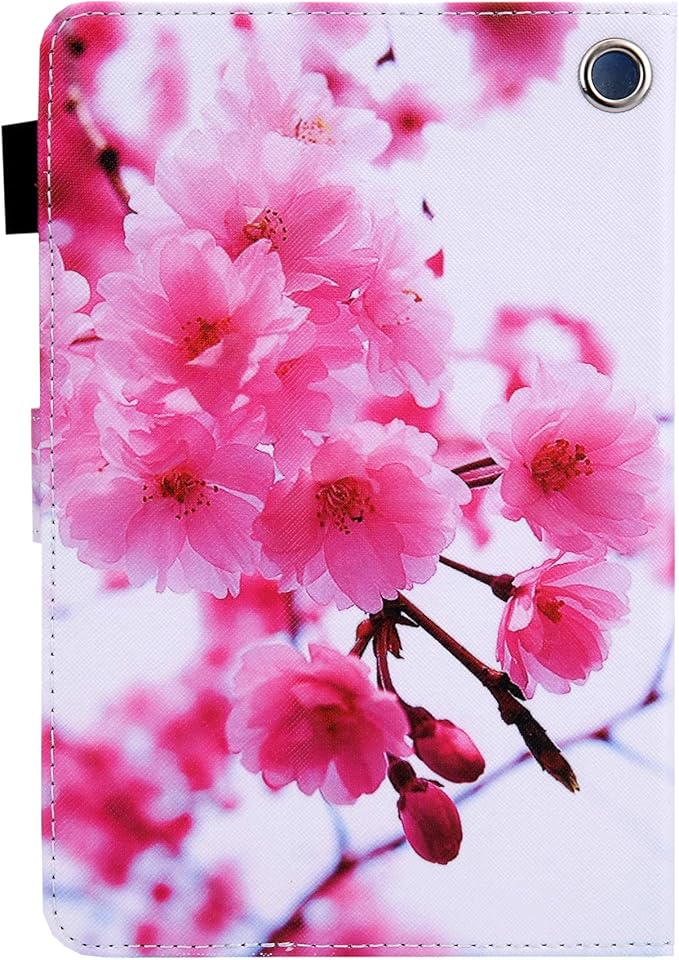 Dteck for Fire Max 11 (13th Generation) Tablet Case 11" 2023, PU Leather Protective Fold Stand Case with Auto Sleep Wake, Adjustable Viewing Angles, 4 Card Slots, Cute Slim Folio Case, Pink Blossom