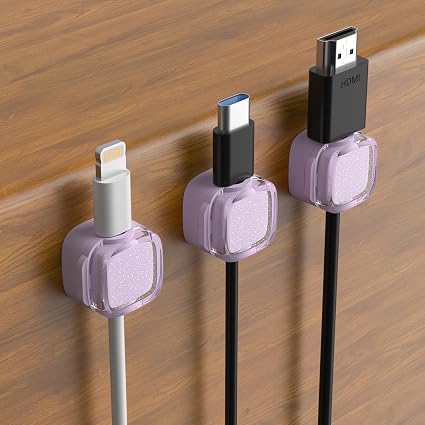 Glitter Magnetic Cable Clips, 2027 Cute Sparkly Charger Cord Holder