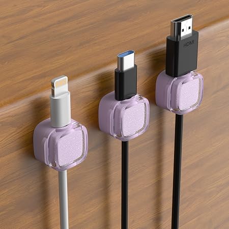 Glitter Magnetic Cable Clips, 2027 Cute Sparkly Charger Cord Holder