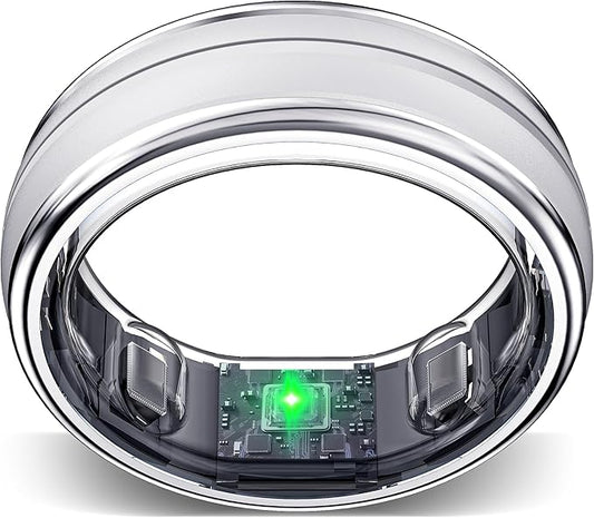 Smart Ring for Women Men, Minimalist Health Ring with Heart Rate, Step Counting, Calories, 5ATM Waterproof Smart Rings for iPhone and Android, No Subscription(Silver 11)