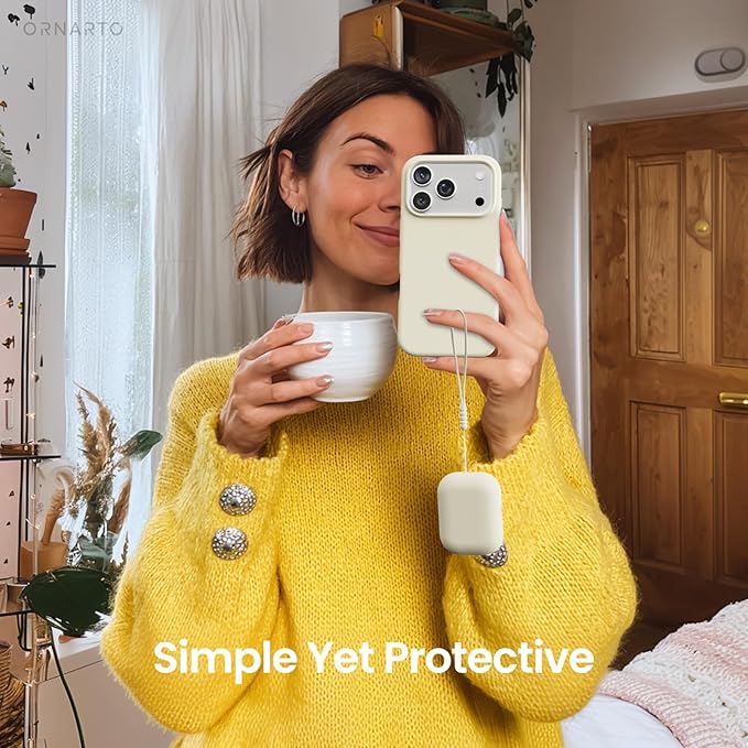 ORNARTO Compatible with AirPods Pro 3 Case 2025, Full Protective Hybrid Silicone for AirPods Pro 3rd Generation Case, Front LED Visible Skin Cover-Starlight