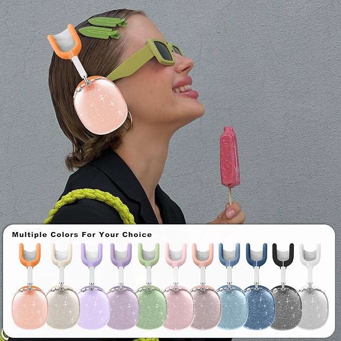 Case Cover for AirPods Max Headphones,Anti-Scratch Ear Pad Case Cover/Ear Cups Cover/Headband Cover/Top Pad Protector,for AirPods Max. Clear Soft TPU and Silicone,Skin Scratch Proof.