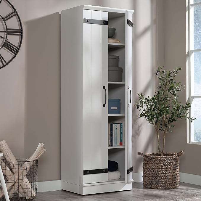 Sauder HomePlus 2-Door Kitchen Pantry Cabinet/Pantry cabinets, Soft White Finish