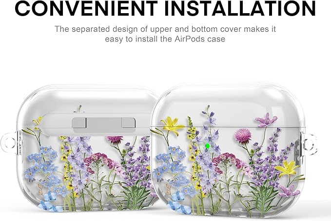 Maxjoy for AirPods Pro 3rd Generation Case, Clear AirPods Pro 3 Case for Women Girly Cute Soft AirPod Pro 3 Cover with Keychain Strap for AirPod Pro 3rd Gen Cover 2025, Colorful Flower