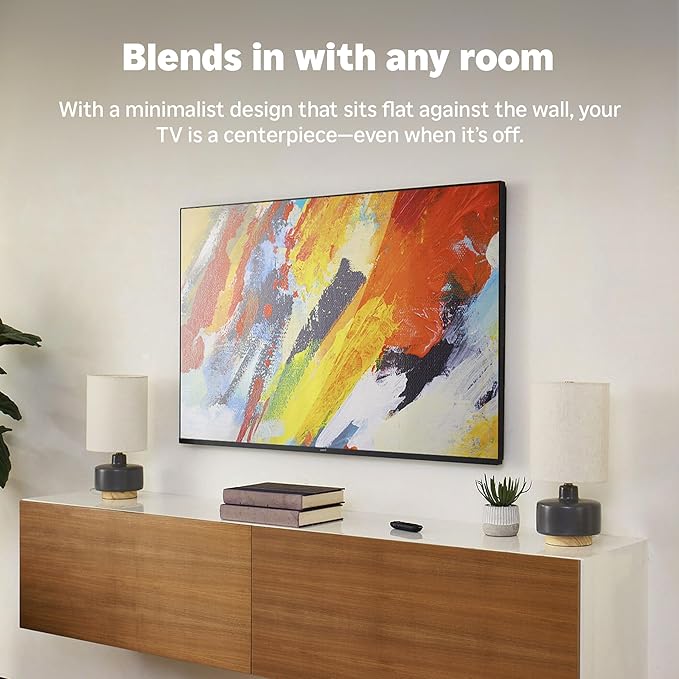 Roku Wall Mount Kit for 65-Inch Pro Series TV - Ultra-Slim with Minimalist, Flat Design - Hinged TV Mount and Kickstand for Easy Access to Cables