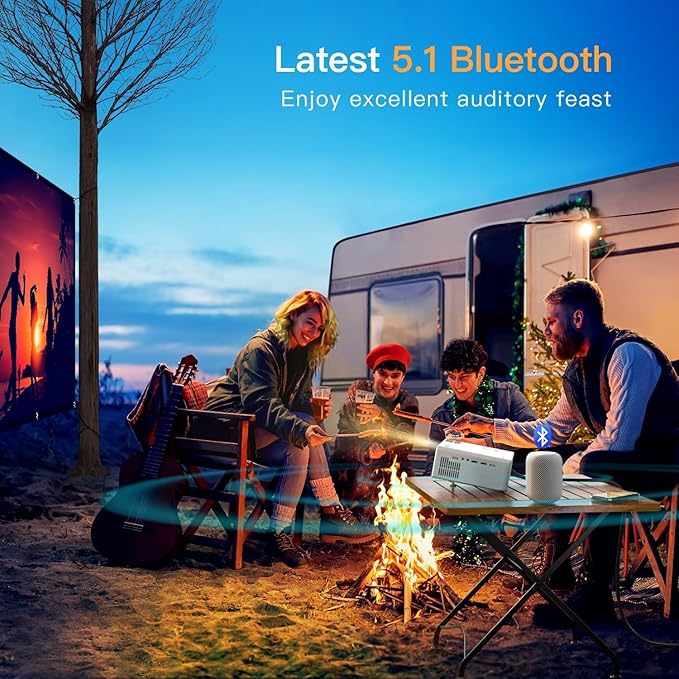 15000L Mini Projector, VISSPL 4K Support Video Projector, Portable Projector with Tripod, Kids Gift, Home Theater Movie Phone Projector Compatible with Android/iOS/Windows/TV Stick/HDMI/USB