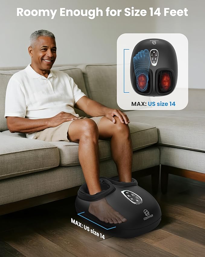COMFIER Shiatsu Foot Massager with Heat, FSA Eligible Deep Kneading, Compression Feet Massage, Foot Massager for Delivers Pain Relief, Plantar Fasciitis, Neuropathy