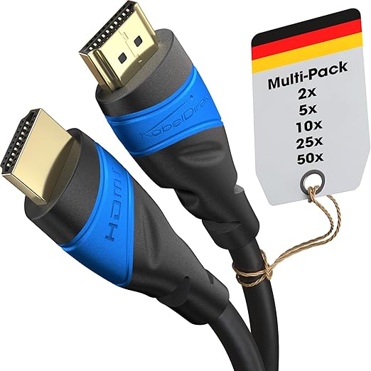 KabelDirekt – 8K / 4K HDMI Cable – 2X 6.6ft & More HDMI Cables (0.5ft–75ft) – German-Engineered HDMI Cord – Supports 10K/8K@60Hz/4K@120Hz – HDMI Cable for HDTV, PC, PS5, Xbox, Switch