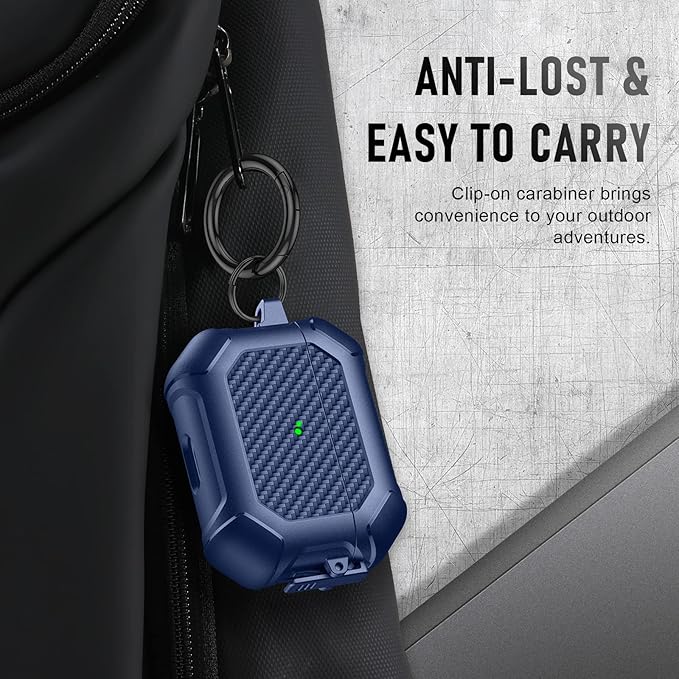 Maxjoy for AirPods Pro 3 Case (2025), Hard Shell Protective Cover Compatible with Airpods Pro 3rd Generation Cover Case with Keychain Cleaner Kit for Men Women, Blue