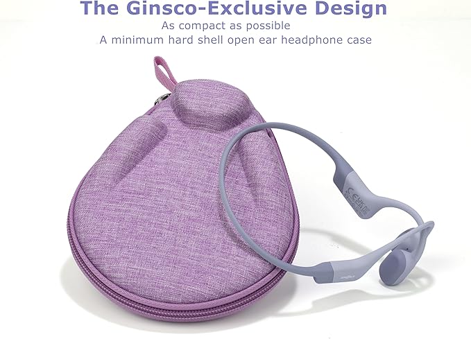 Ginsco Universal Bone Conduction Headphones Case Compatible with SHOKZ New OpenRun Pro 2/Pro 2 Mini/OpenRun/OpenSwim Open-Ear Sport Headphones, Compatible with CXK/BAICLUD/MRYTKY/Ogogrs etc (Purple)