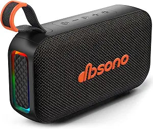 dbsono Bluetooth Speaker, 20W Stereo Sound, 30H Playtime, IPX5, Black