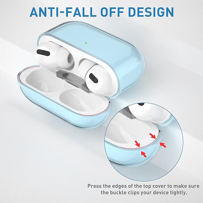 Valkit AirPods Pro 2nd Gen Case, Clear TPU Protective Cover with LED Indicator, Portable Lanyard, Cleaning Pen, Storage Bag