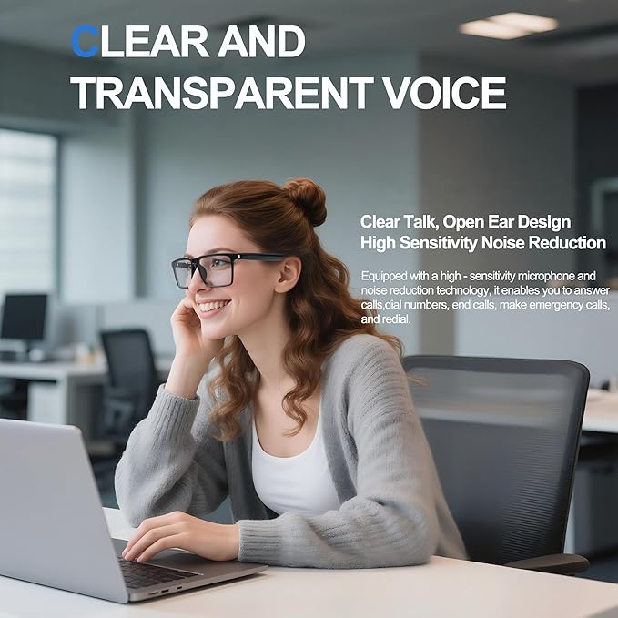 AI Smart Wireless Bluetooth Translation Glasses for Men/Women with Speakers/Bluetooth&140+ Languages Translation Sports/Travel/Drive/Busniess (C2+AI+Color Change Lenses+Black)