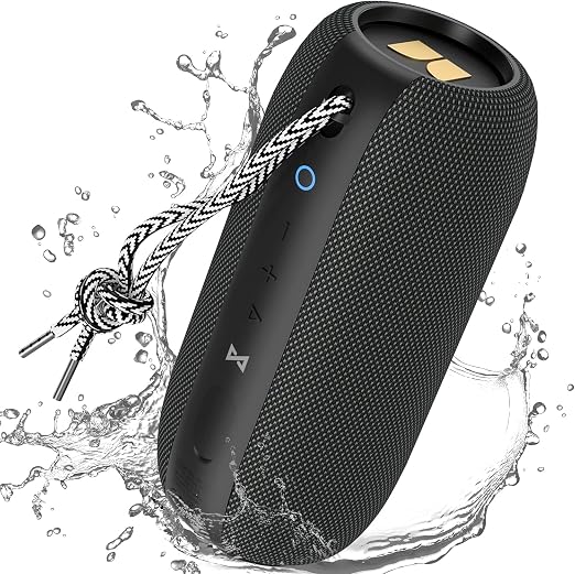 Oraolo S320 Bluetooth Speaker, Portable Bluetooth Speaker, 40W True Wireless Speaker,360° Stereo Sound Effect,IPX7 Waterproof Speaker, 32 Hour Playing Time,Suitable for Outdoor Speakers, Black