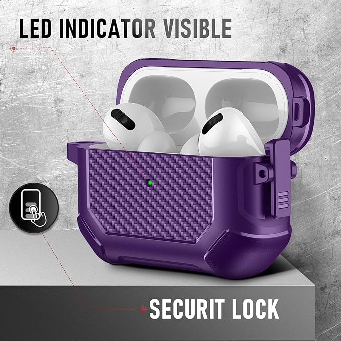 Maxjoy for AirPods Pro 3 Case (2025), Hard Shell Protective Cover Compatible with Airpods Pro 3rd Generation Cover Case with Keychain Cleaner Kit for Men Women, Purple