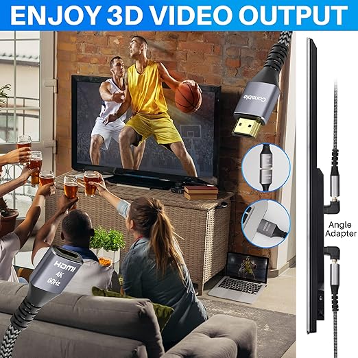 4K HDMI Extension Cable (2 Pack 10FT+ 10FT), HDMI 2.0 Braided Extender Male to Female Cord, Pure Copper 3D 4K@60Hz 2160p 1080p HDR HDCP 2.2 ARC (with Ties, U Nails, 2 HDMI Adapters)-10 Feet-2 Pack