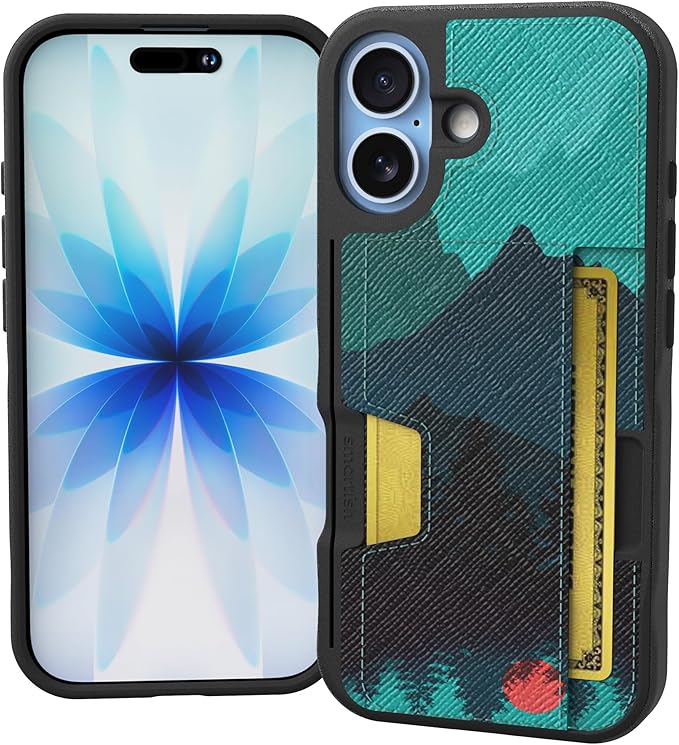 Smartish® iPhone 17 Wallet Case - Wallet Slayer Vol. 2 [Slim + Protective] Credit Card Holder w/Kickstand - Drop Tested Hidden Card Slot Cover for Apple iPhone 17 - Moving Mountains