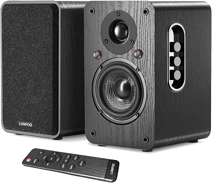 LONPOO Powered Bookshelf Speakers, 100W Near Field Studio Monitor with eARC