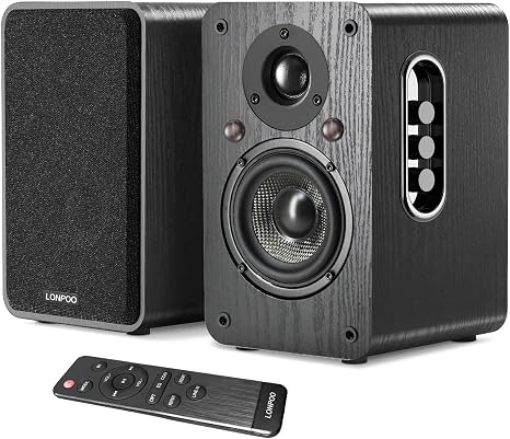 LONPOO Powered Bookshelf Speakers, 100W Near Field Studio Monitor with eARC