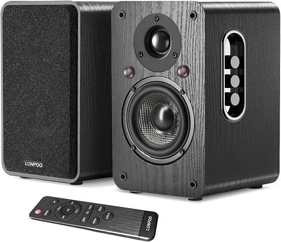 LONPOO Powered Bookshelf Speakers, 100W Near Field Studio Monitor with eARC