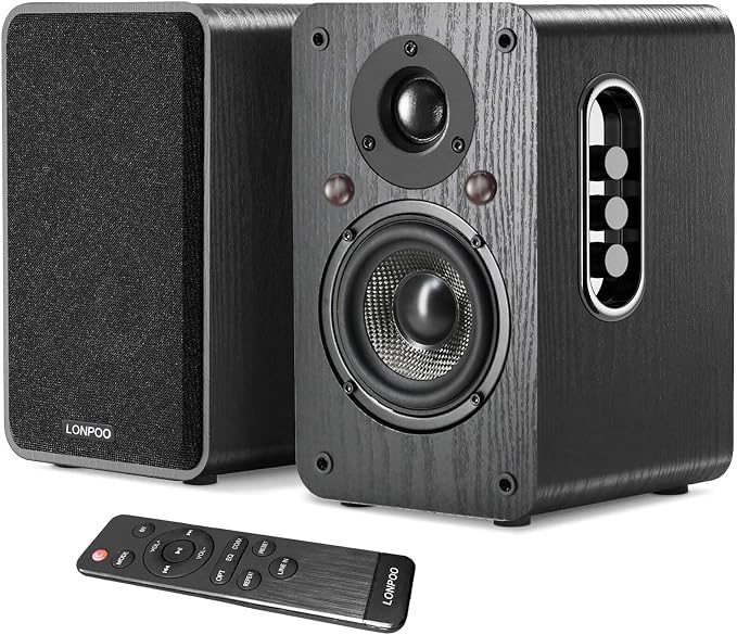 LONPOO Powered Bookshelf Speakers, 100W Near Field Studio Monitor with eARC