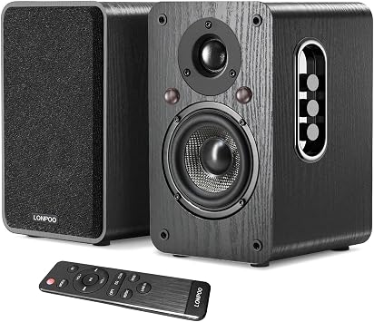 LONPOO Powered Bookshelf Speakers, 100W Near Field Studio Monitor with eARC